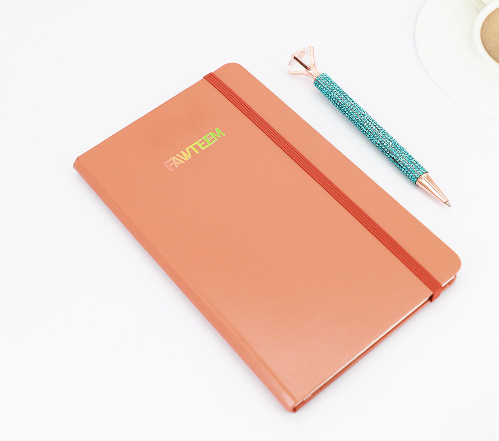 FAWTEEM PU cover A5 size notebook, 50 sheets, 100 pages, 80g paper, good for school, office use, a thoughtful gift