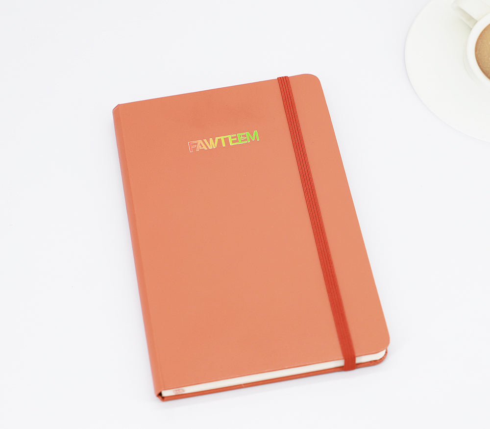 FAWTEEM PU cover A5 size notebook, 50 sheets, 100 pages, 80g paper, good for school, office use, a thoughtful gift