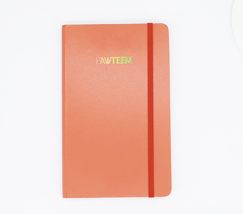 FAWTEEM PU cover A5 size notebook, 50 sheets, 100 pages, 80g paper, good for school, office use, a thoughtful gift