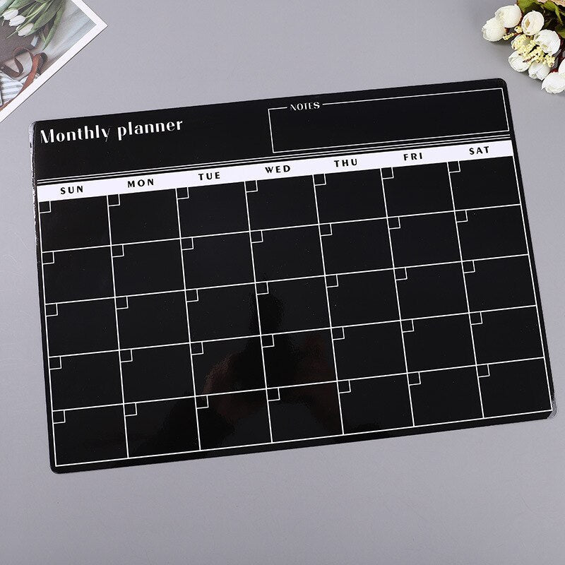 2023 New Magnetic Monthly Weekly Planner Calendar Table Dry Erase Whiteboard Blackboard Fridge Sticker Message Board Menu