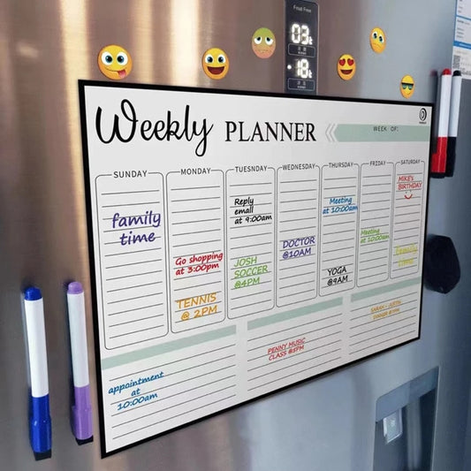 2023 New Magnetic Monthly Weekly Planner Calendar Table Dry Erase Whiteboard Blackboard Fridge Sticker Message Board Menu