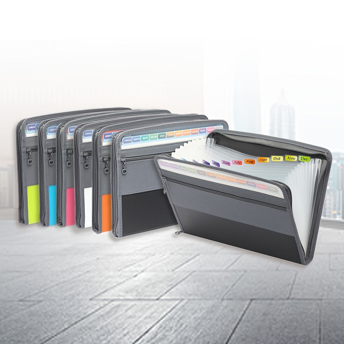 Expanding File Organizer, 13 Pocket Accordion File Folder Document Organizer Expanding Zip File Folder With Zipper Closure