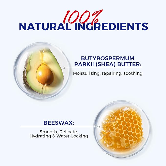 Medicated Lip Balm - 100% Natural with Petrolatum, Shea Butter & Beeswax | Overnight Repair for Severely Dry, Cracked Lips | Organic Hydration - Image 2
