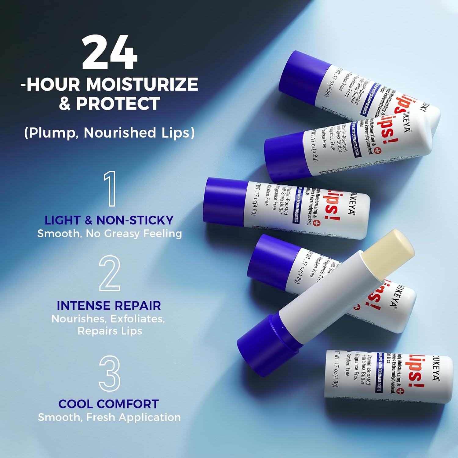 Medicated Lip Balm - 100% Natural with Petrolatum, Shea Butter & Beeswax | Overnight Repair for Severely Dry, Cracked Lips | Organic Hydration - Image 4